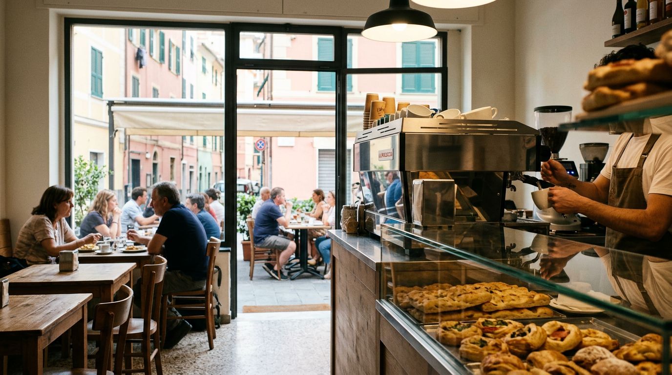 Bar con cucina e doppio dehor in zona Foce, Genova