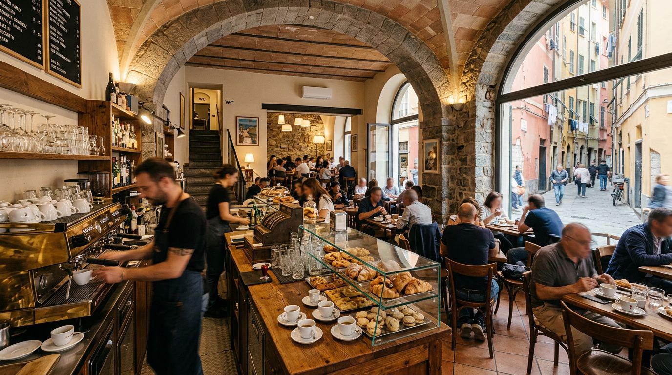 Bar in Centro Storico di Genova con Ampia Sala e 50/60 Posti a Sedere