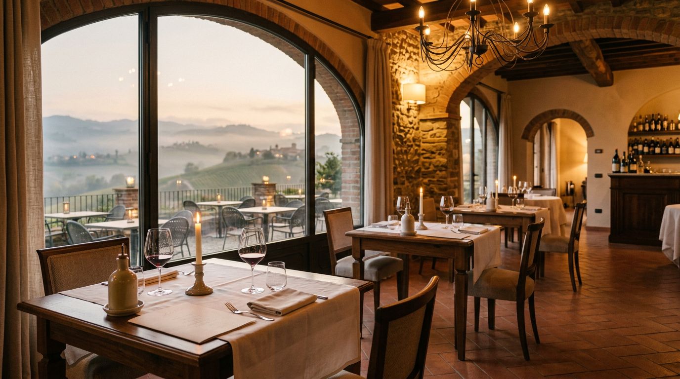 Ristorante affacciato sulle colline torinesi con ampia sala eventi