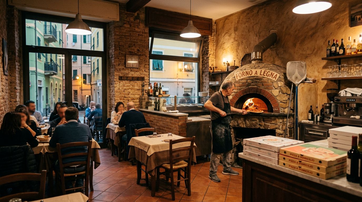 Pizzeria con Forno a Legna e Saletta in Centro Città, Genova