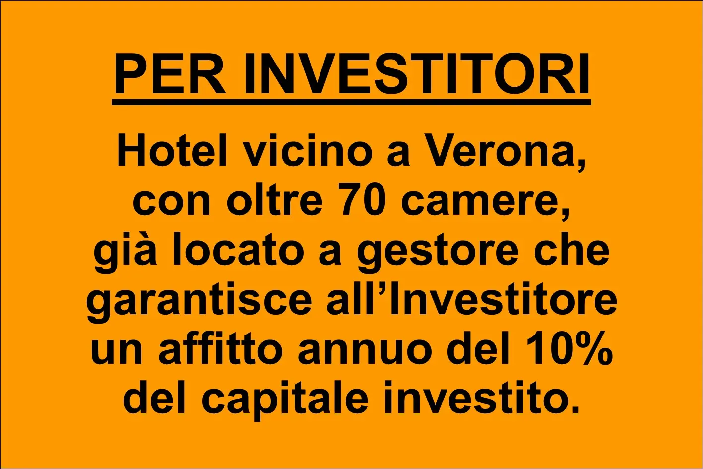 Hotel 4 Stelle alle porte di Verona con rendita garantita del 10%