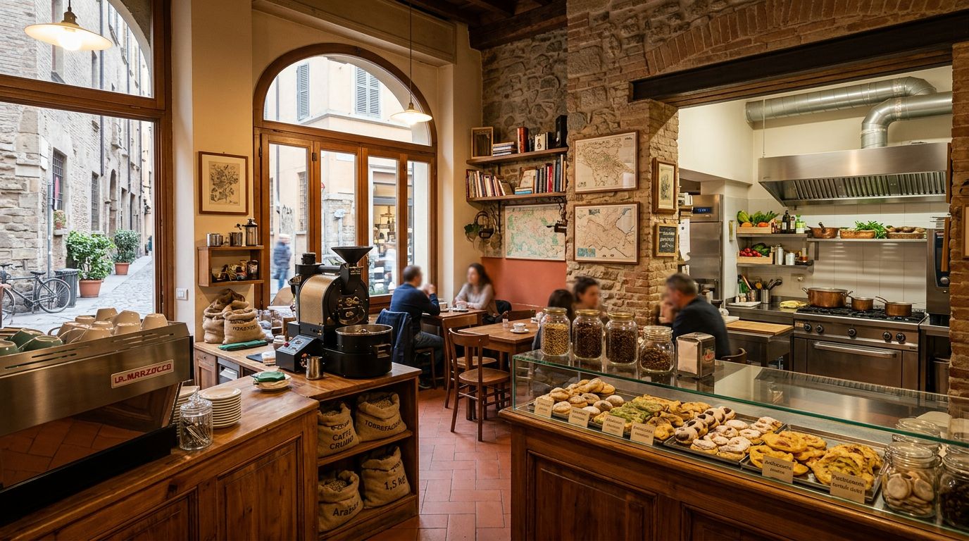 Caffetteria con cucina e piccola torrefazione in zona ZTL a Reggio Emilia