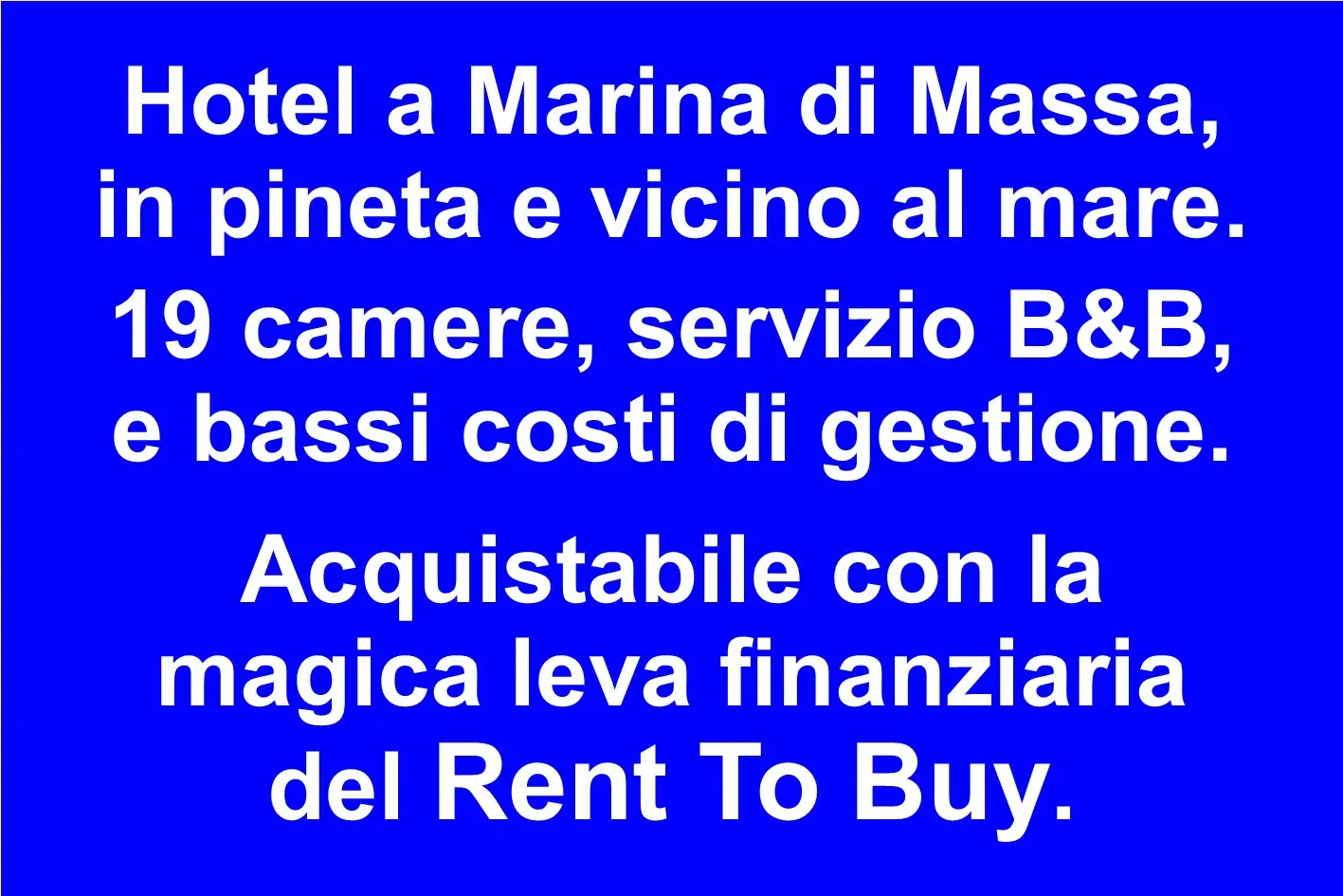 Hotel 19 Camere con Ristorante Potenziale a Marina di Massa