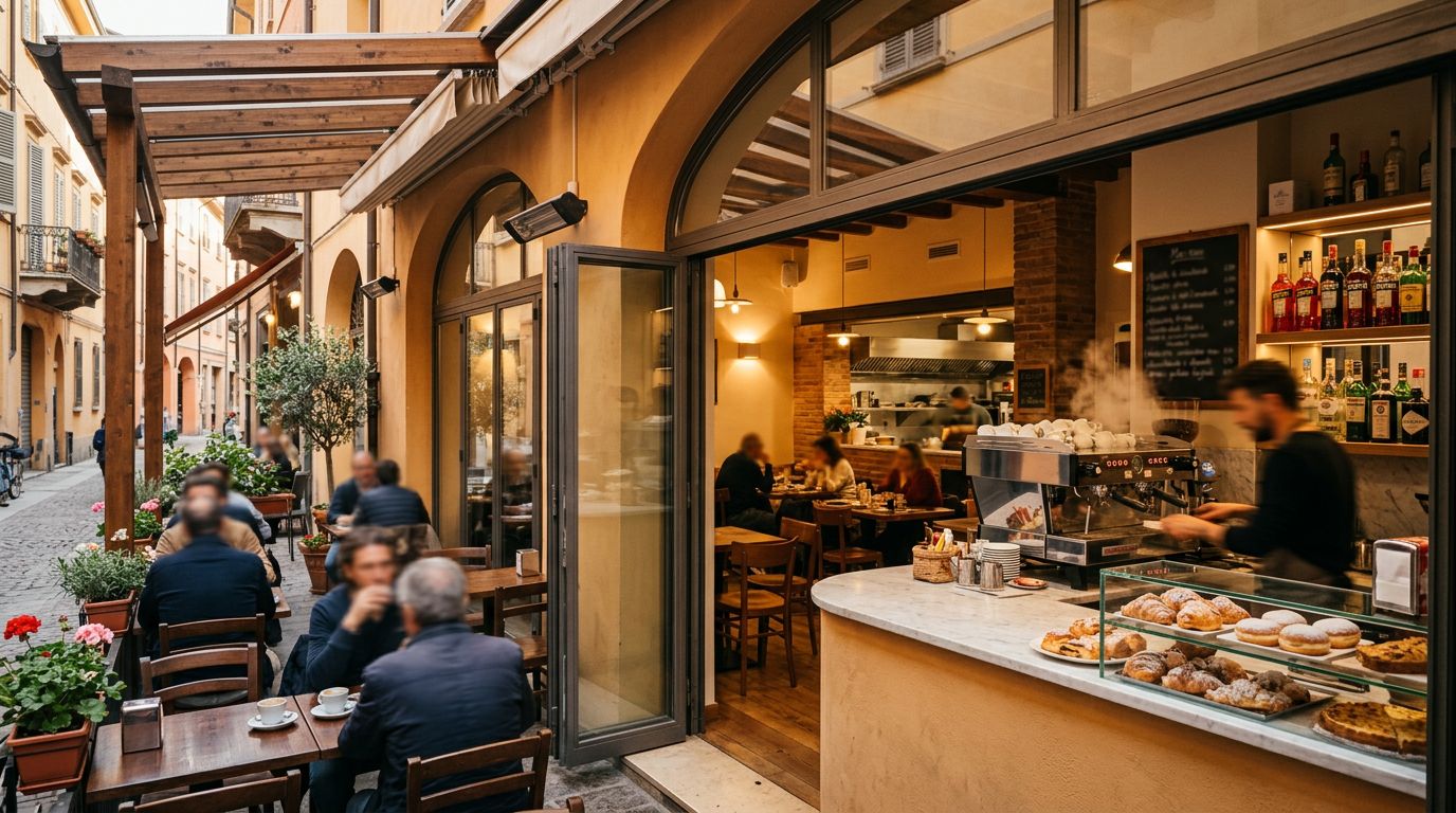 Caffetteria con cucina e licenza per aperitivi e drink a Reggio Emilia