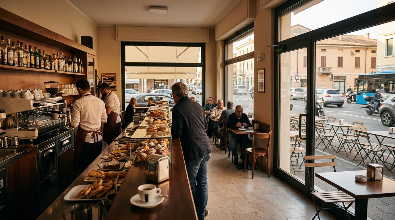 Bar con cucina e plateatico a Mantova, elevato traffico veicolare