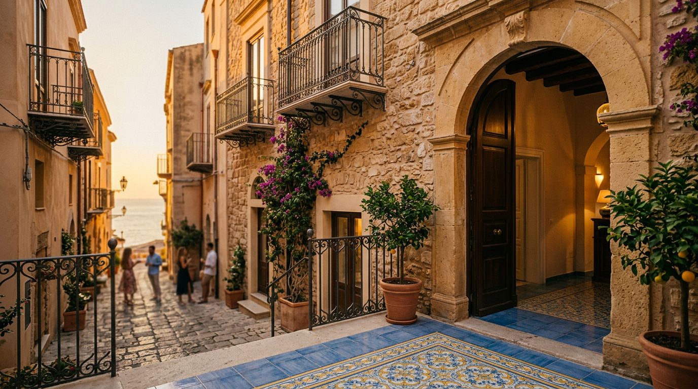 Palazzo storico con terrazza panoramica per hotel di lusso a Cefalù