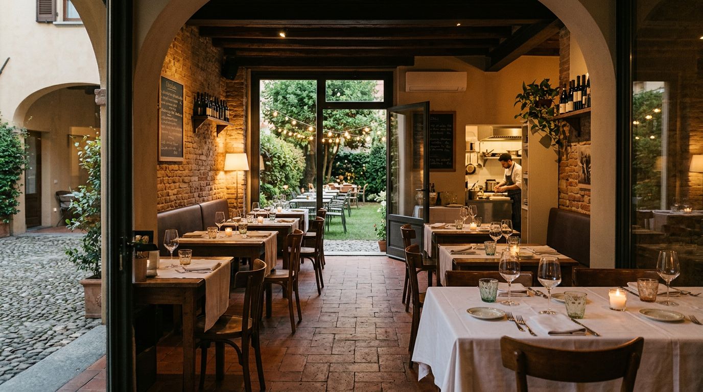 Bistrot con piccola cucina e giardino privato a Cremona