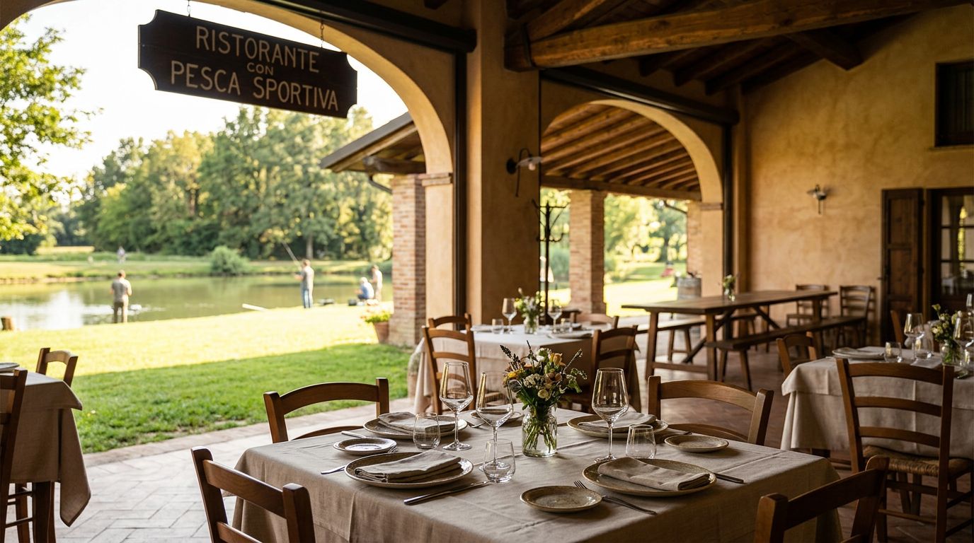 Ristorante con pesca sportiva e cucina gastro-fluviale a Gramignazzo, Parma