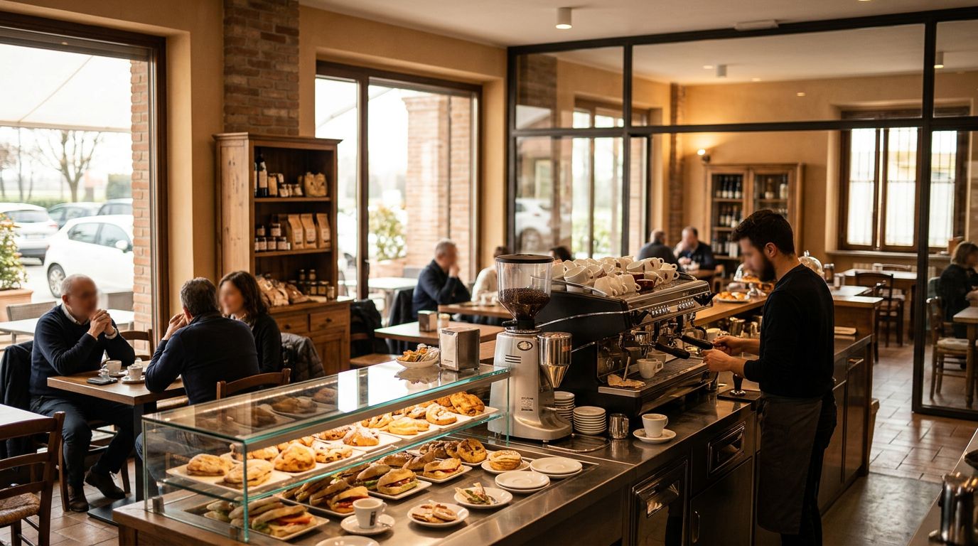 Vendesi avviata caffetteria con tavola fredda vicino Fidenza (PR)