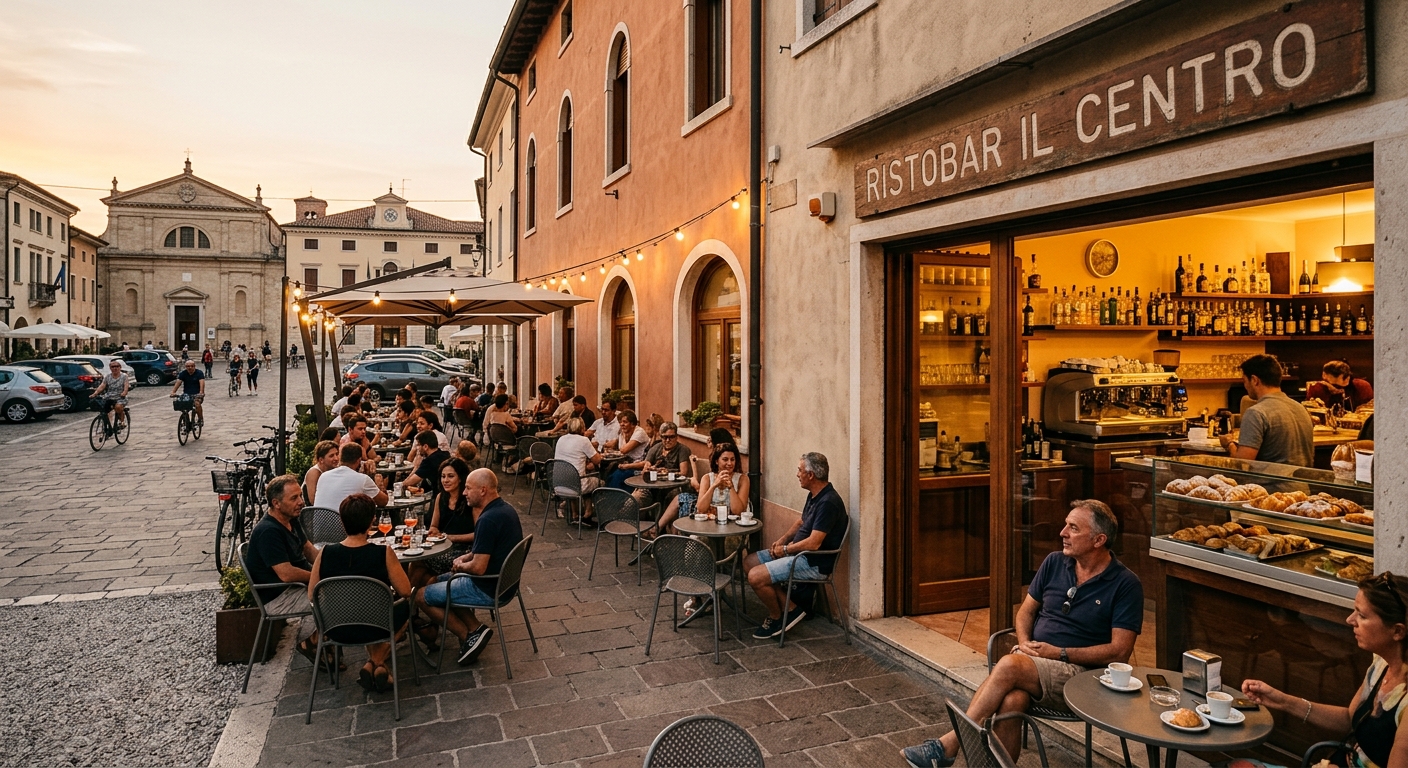 Ristobar in centro paese, forte passaggio, ampio plateatico e parcheggio