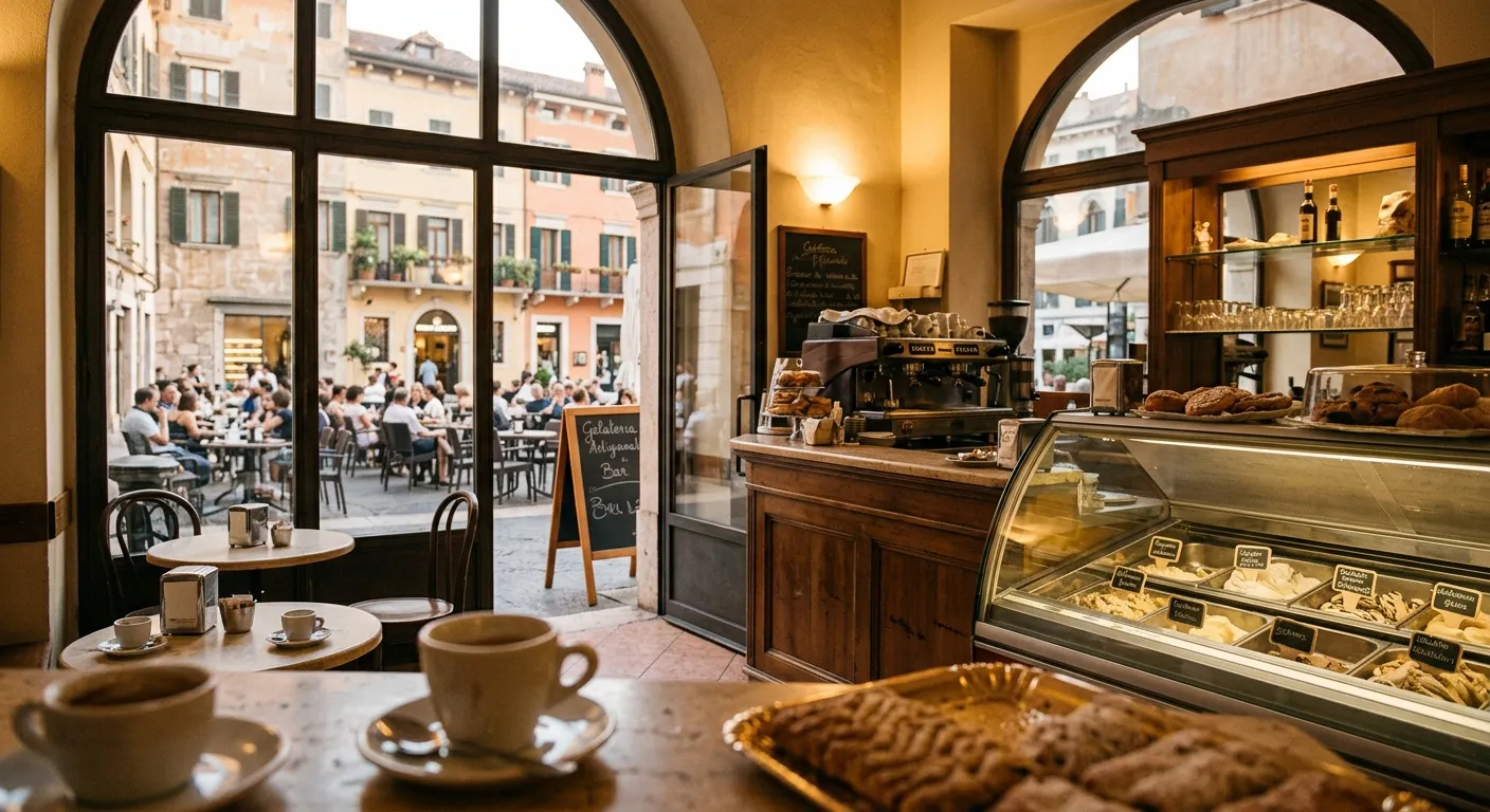 Bar Gelateria con Produzione Propria in Piazza Centrale a Verona