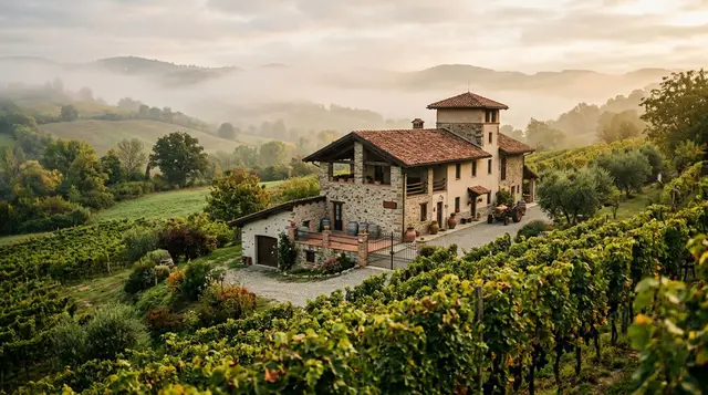 Azienda vitivinicola con produzione di mandorle nel Piemonte verde